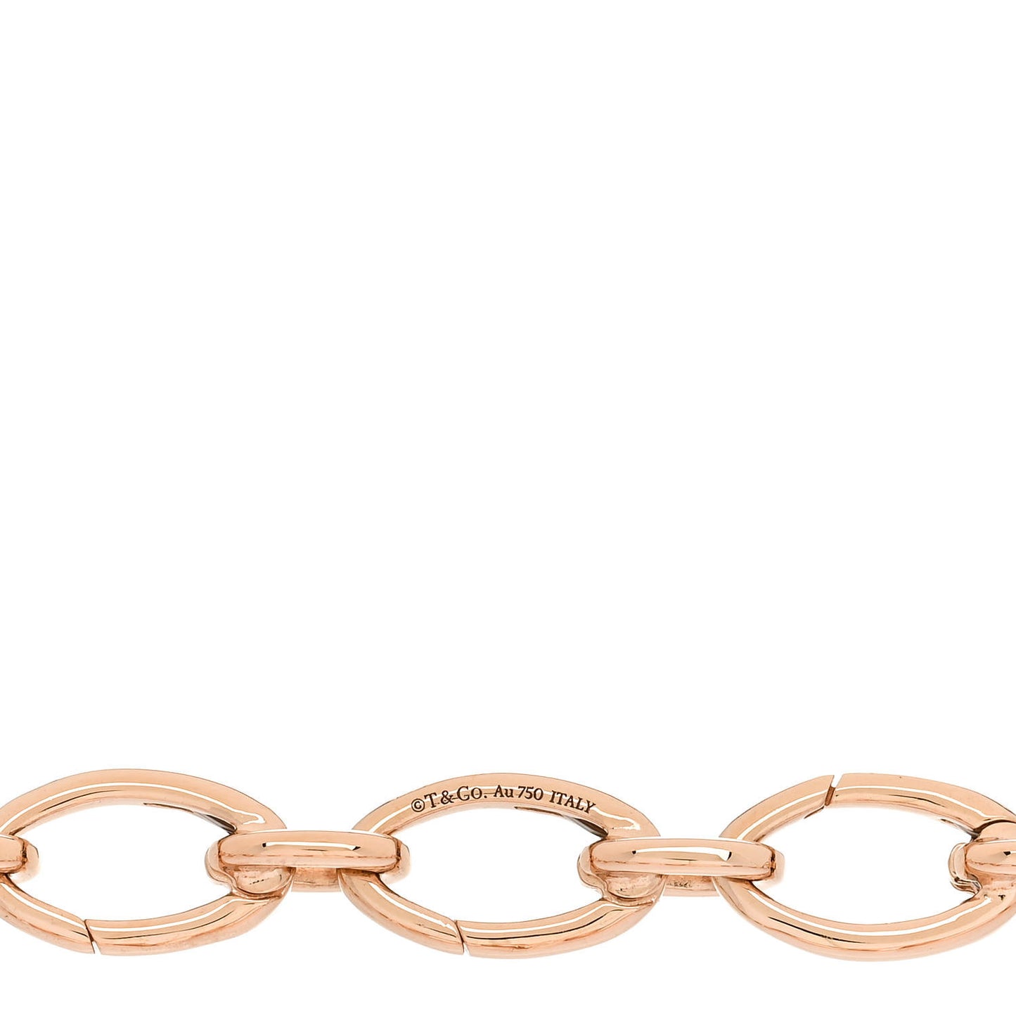 18K Rose Gold Clasping Oval Link Bracelet