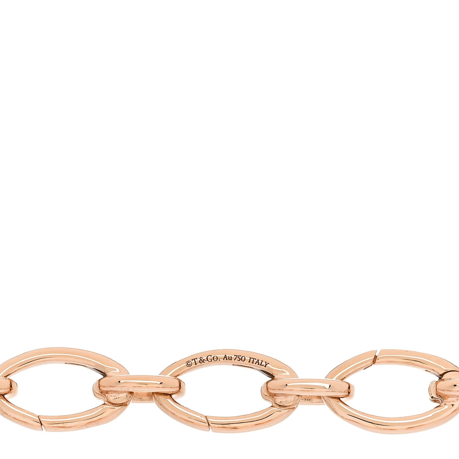 Tiffany 18K Rose Gold Clasping Oval Link Bracelet 3 of 4