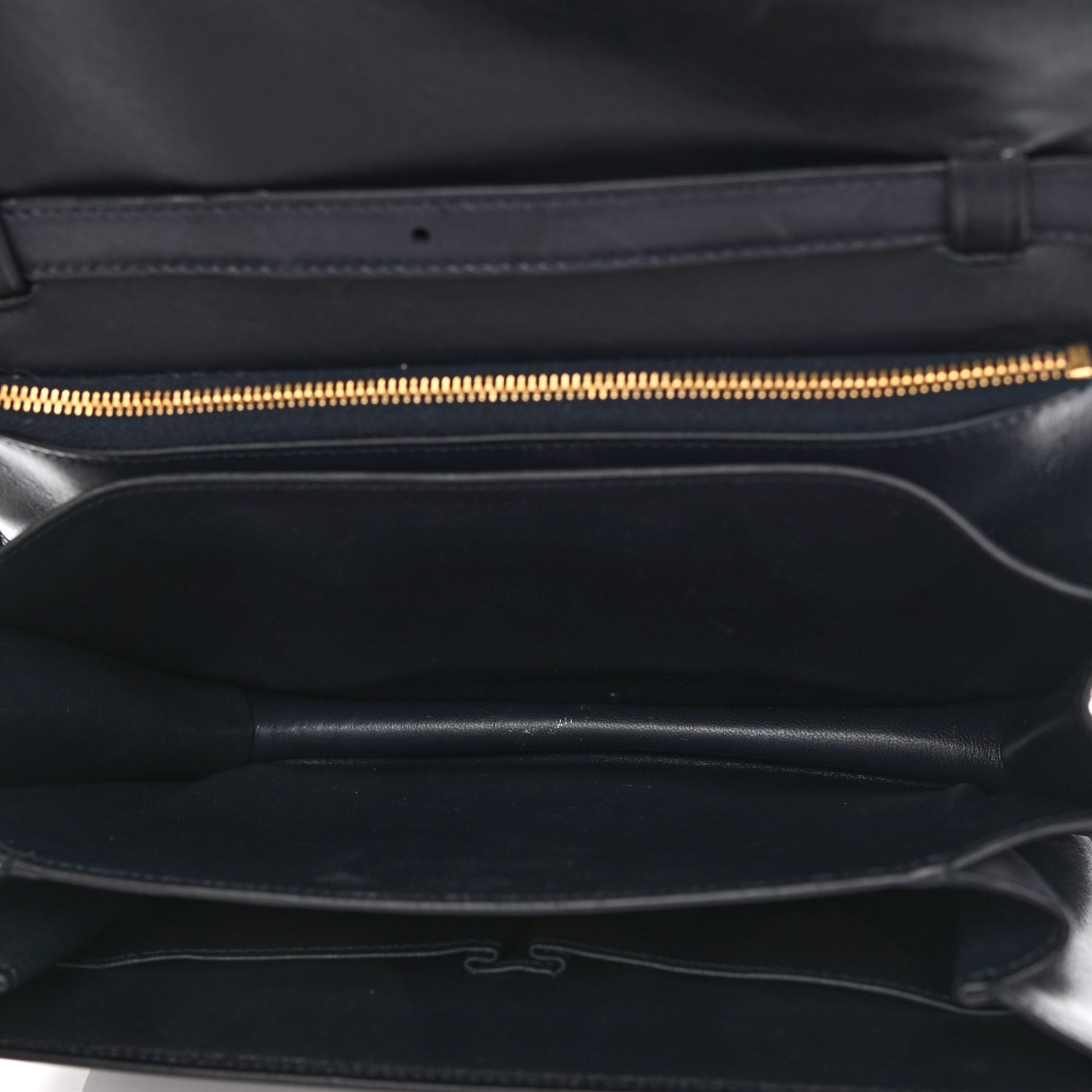 Ostrich Leg Medium Classic Box Flap Bag Dark Blue