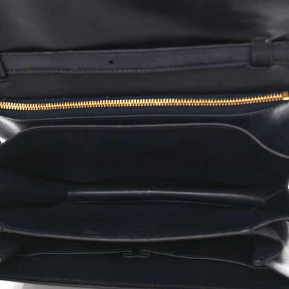 Celine Ostrich Leg Medium Classic Box Flap Bag Dark Blue 5 of 12