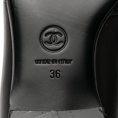 Chanel Calfskin Quilted CC Moccasin Loafers 36 Black 8 of 9