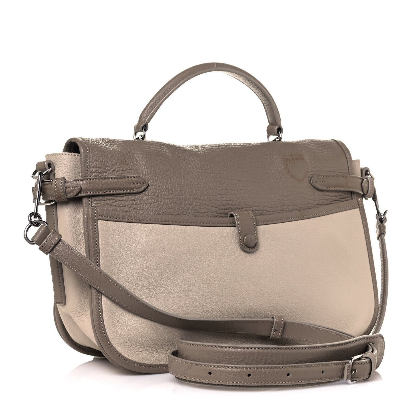 Calfskin Top Handle Messenger Beige Taupe