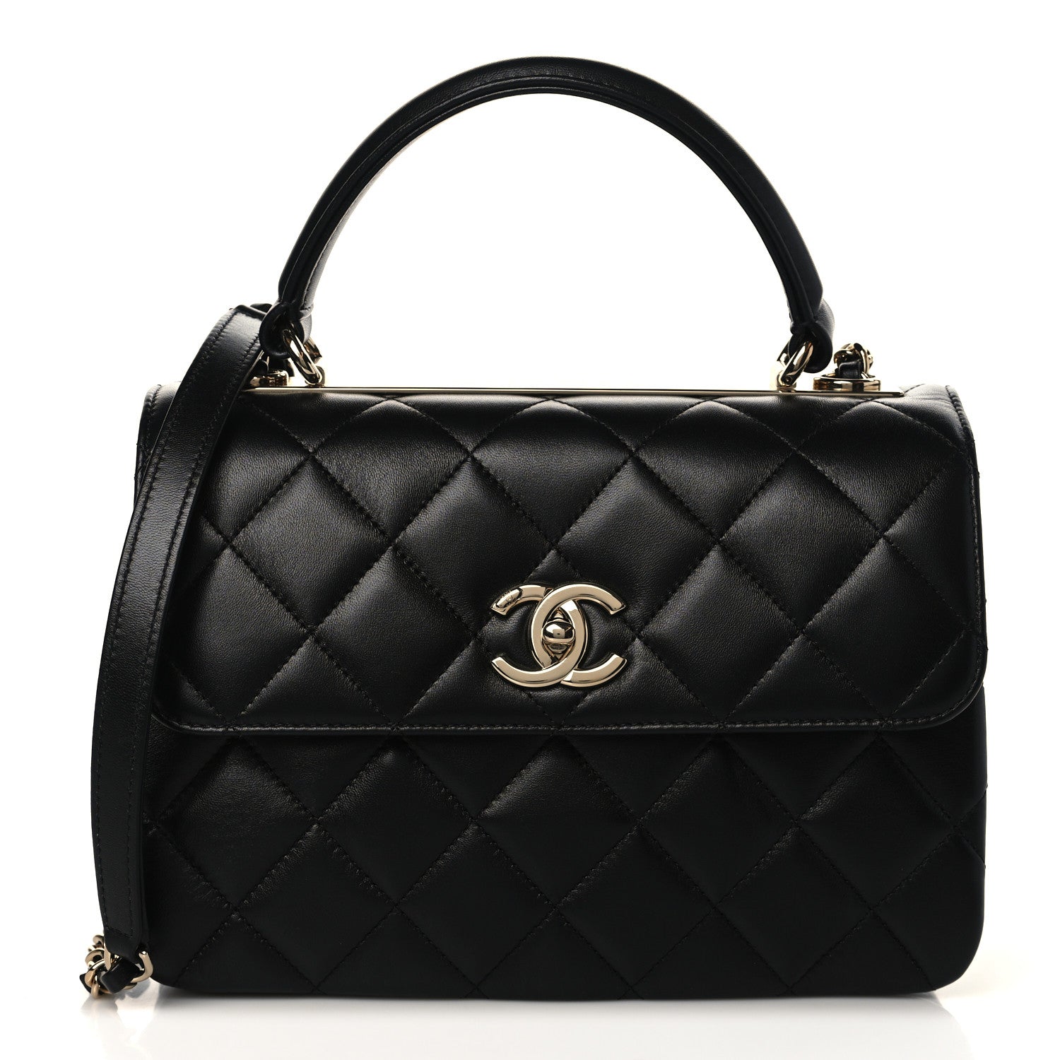 Chanel Lambskin Quilted Small Trendy CC Dual Handle Flap Bag Black 1 of 10