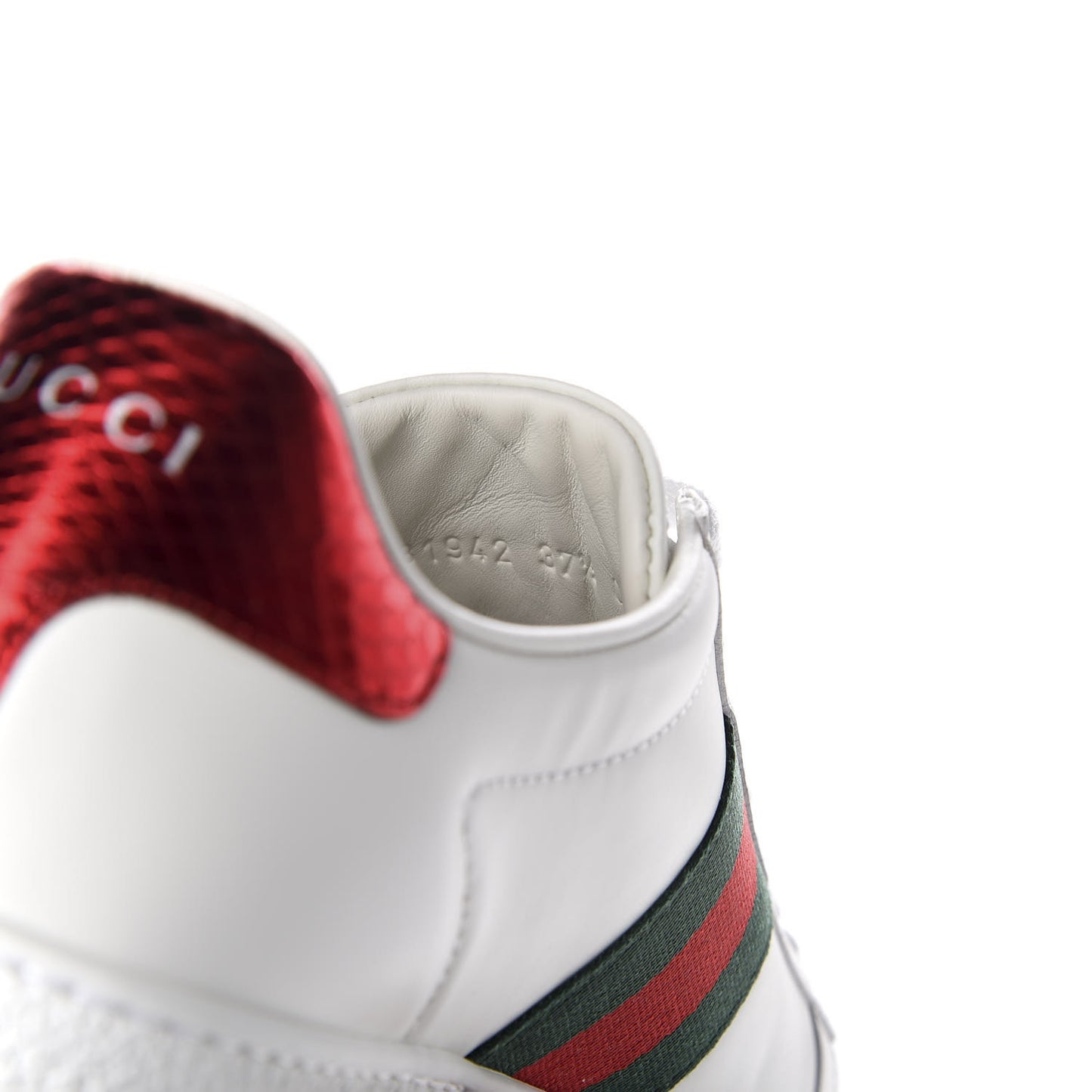 Calfskin Ayers Bee Embroidered Womens Ace Sneakers 37.5 White Green