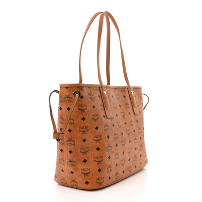 MCM Visetos Medium Liz Reversible Shopper Tote Cognac 4 of 16