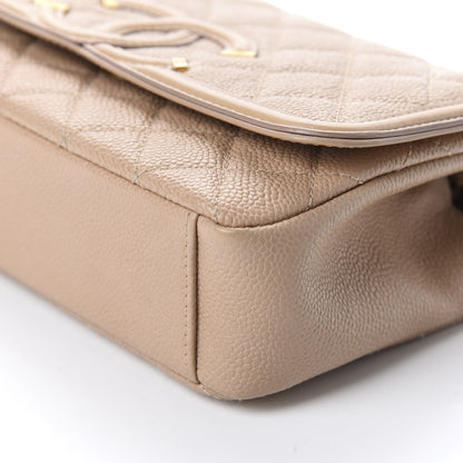 Chanel Caviar Quilted Small CC Filigree Flap Beige 7 of 11