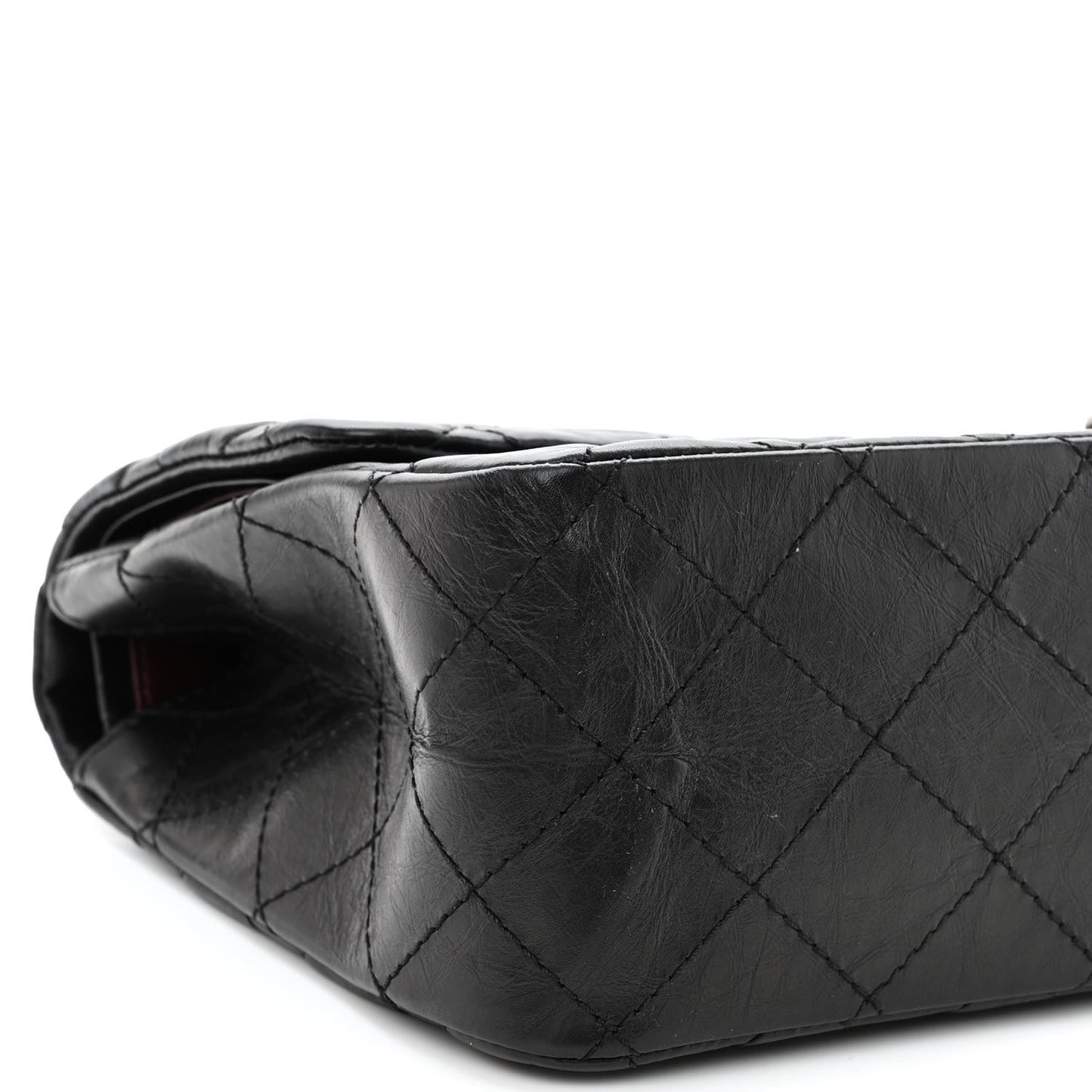 Aged Calfskin Quilted 2.55 Reissue 227 Flap Black