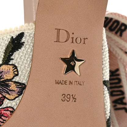 Christian Dior Canvas Ribbon Rose Mutabilis Embroidered J'Adoir Slingback 65mm Pumps 39.5 Multicolor 8 of 9