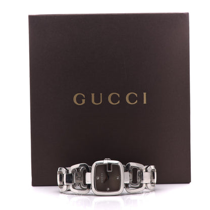 Gucci Stainless Steel Diamond 24mm G-Gucci Square Quartz Watch Brown 7 of 7