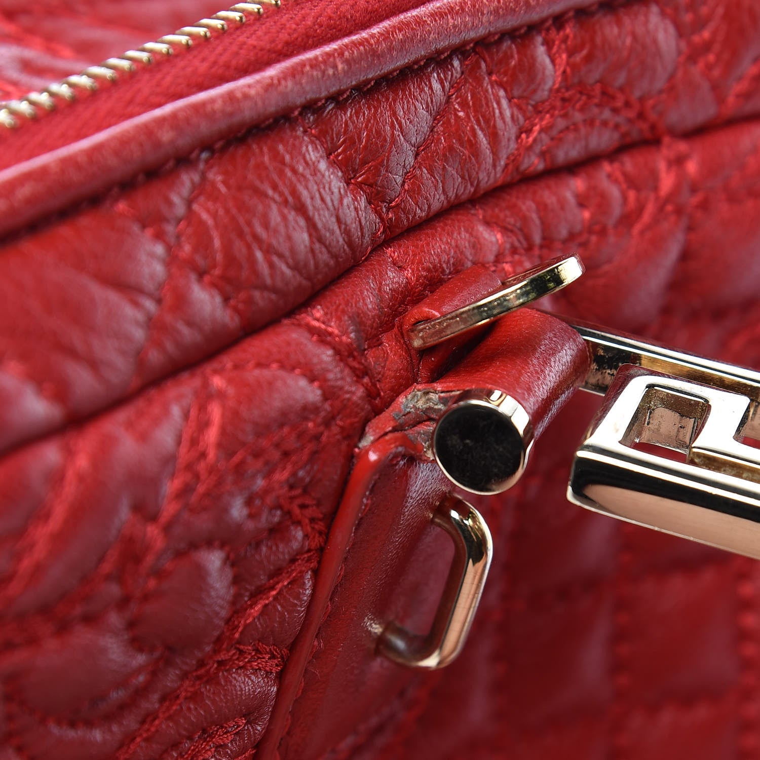 Versace Barocco Quilted Nappa Vanitas Demetra Bag Red 16 of 28