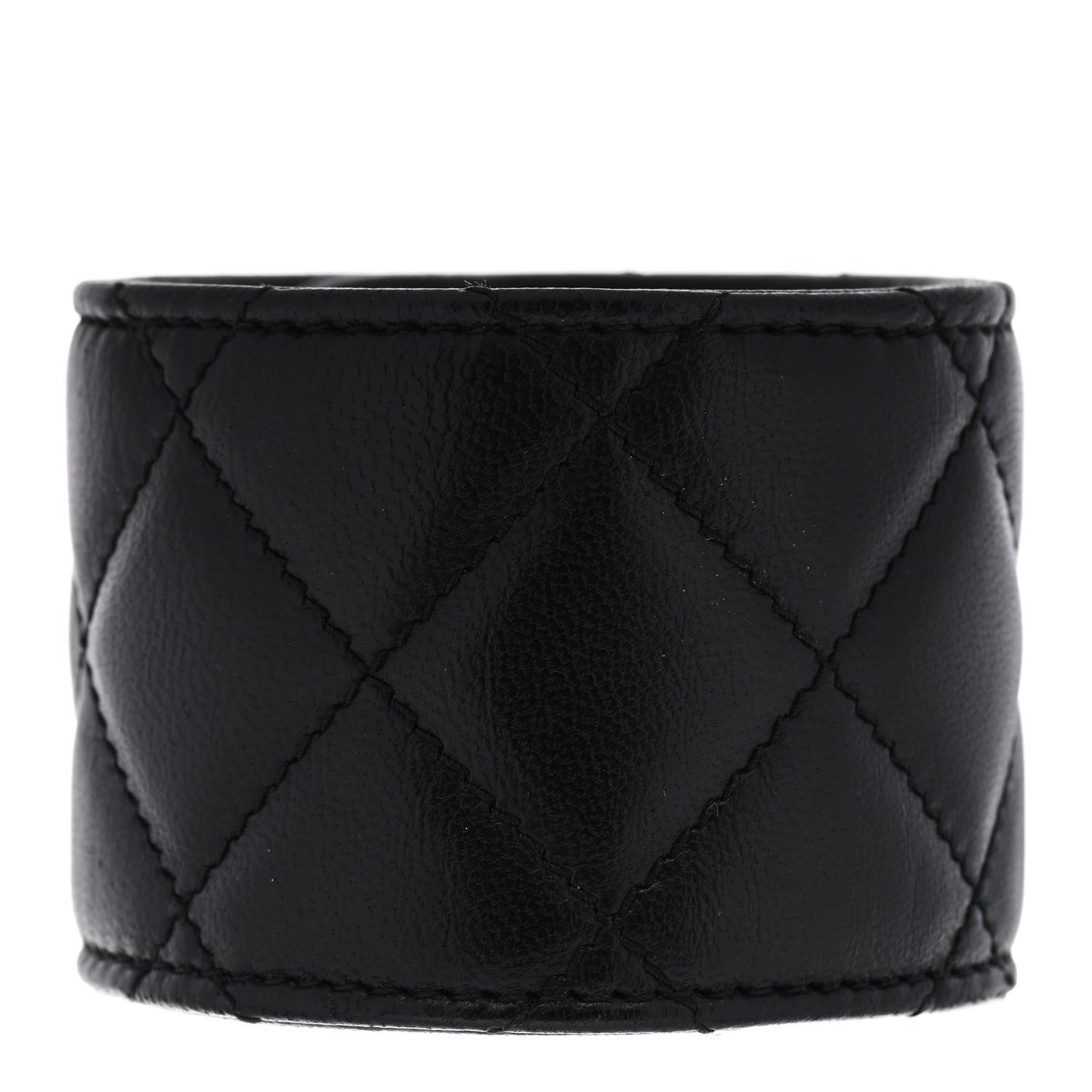 Lambskin Quilted CC Turnlock Cuff M Black