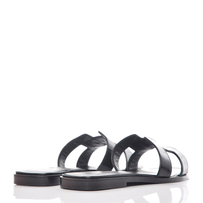 Hermes Patent Oran Sandals 36 Black 4 of 10
