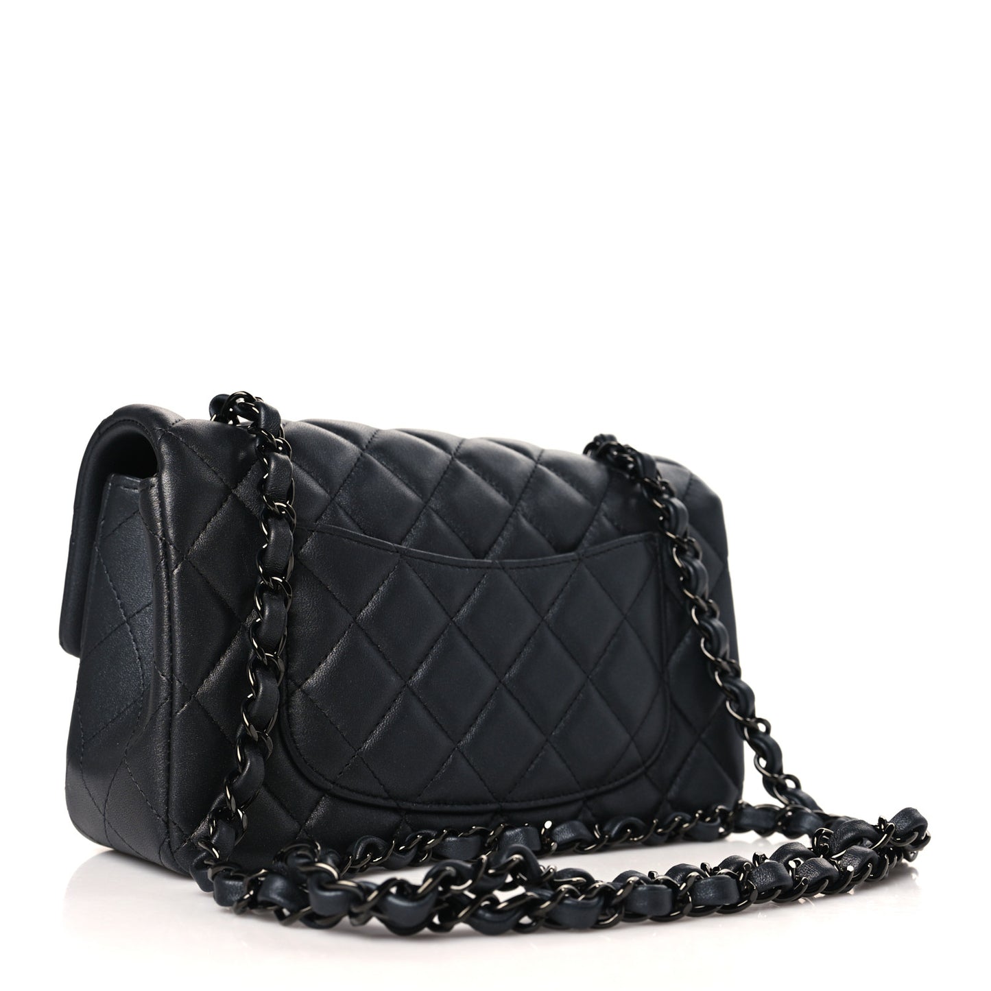 Lambskin Quilted Mini Rectangular Flap So Black