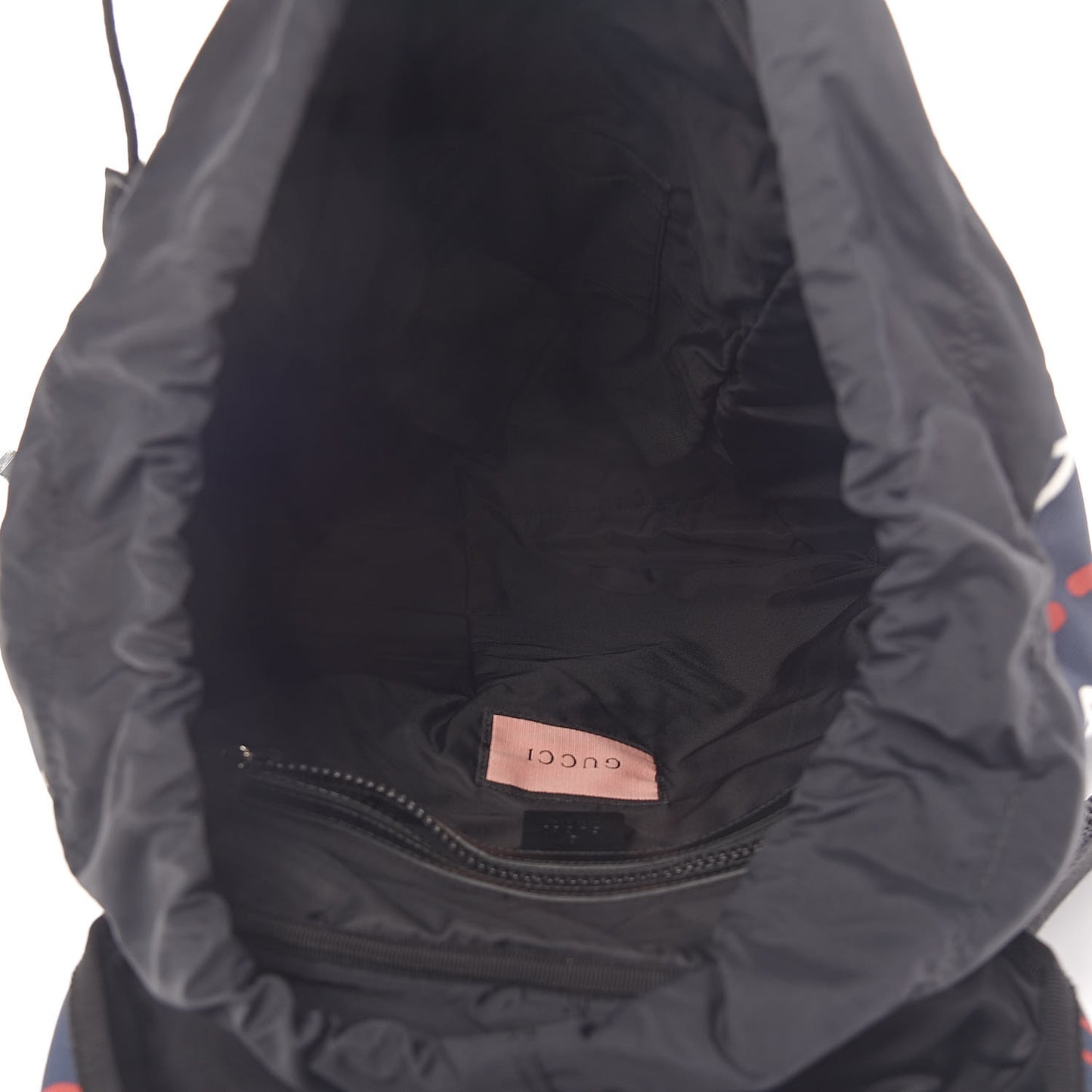 Techno Canvas GucciGhost Double Buckle Backpack Blue Agata Hibiscus Red