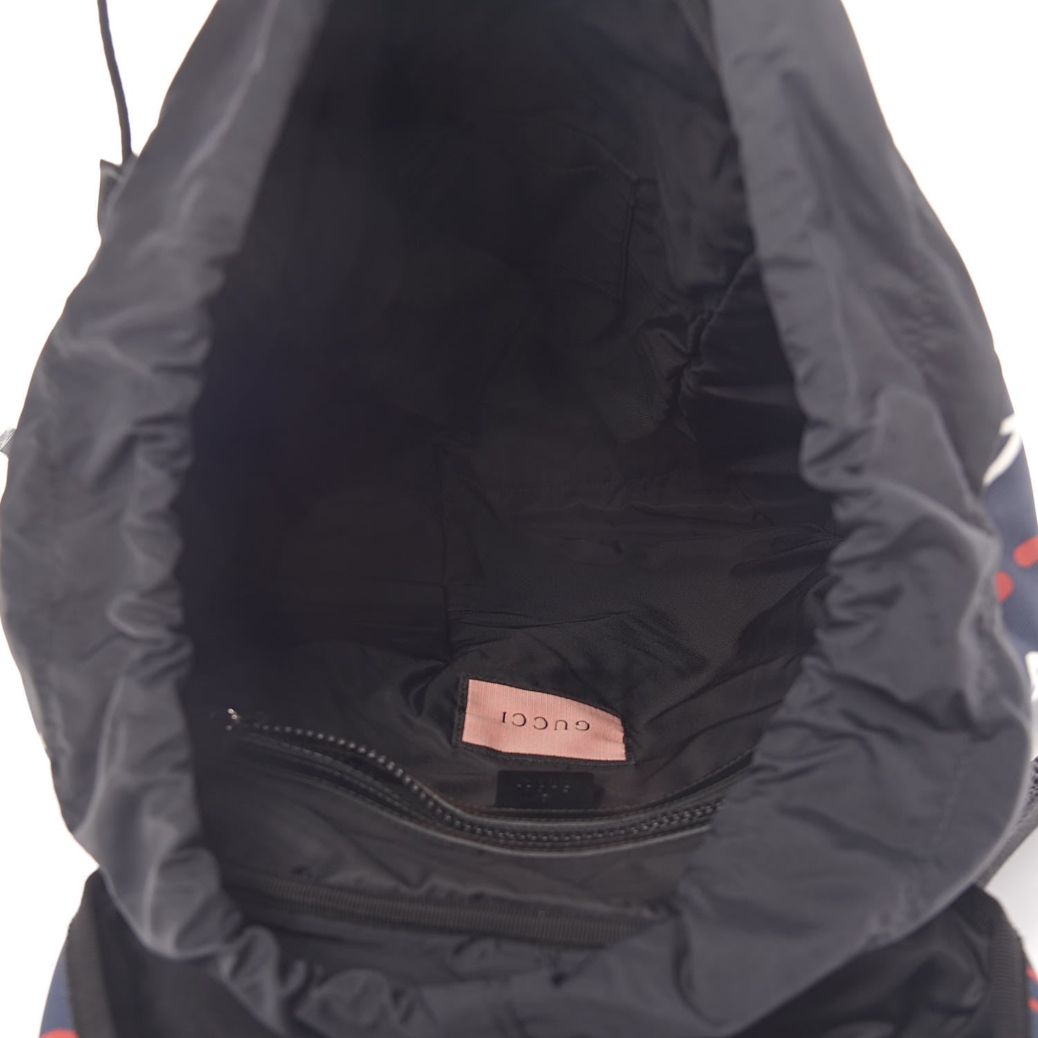 Gucci Techno Canvas GucciGhost Double Buckle Backpack Blue Agata Hibiscus Red 5 of 11