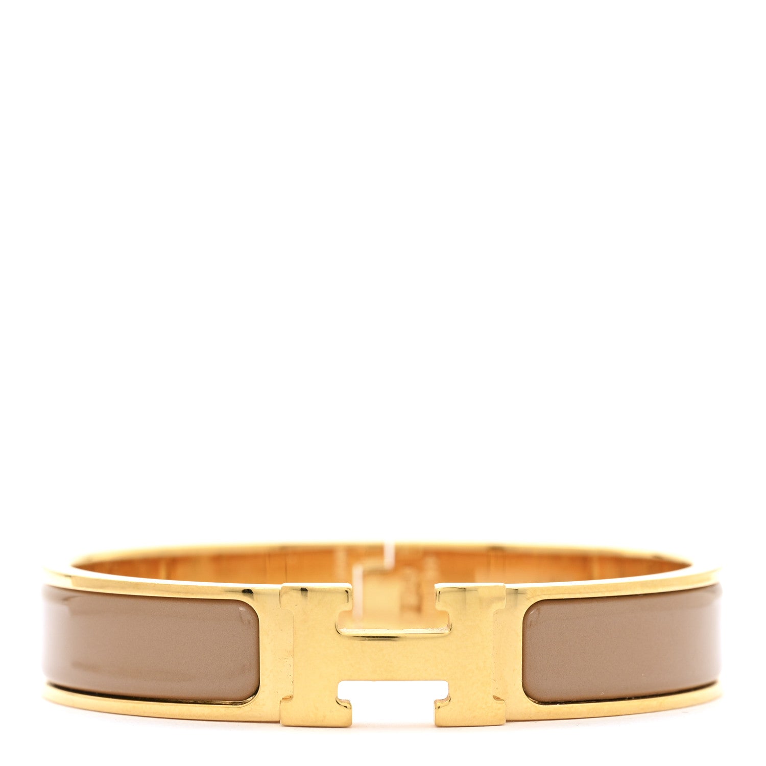 Hermes Enamel Narrow Clic Clac H Bracelet PM Chataigne 1 of 5