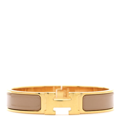 Hermes Enamel Narrow Clic Clac H Bracelet PM Chataigne 1 of 5