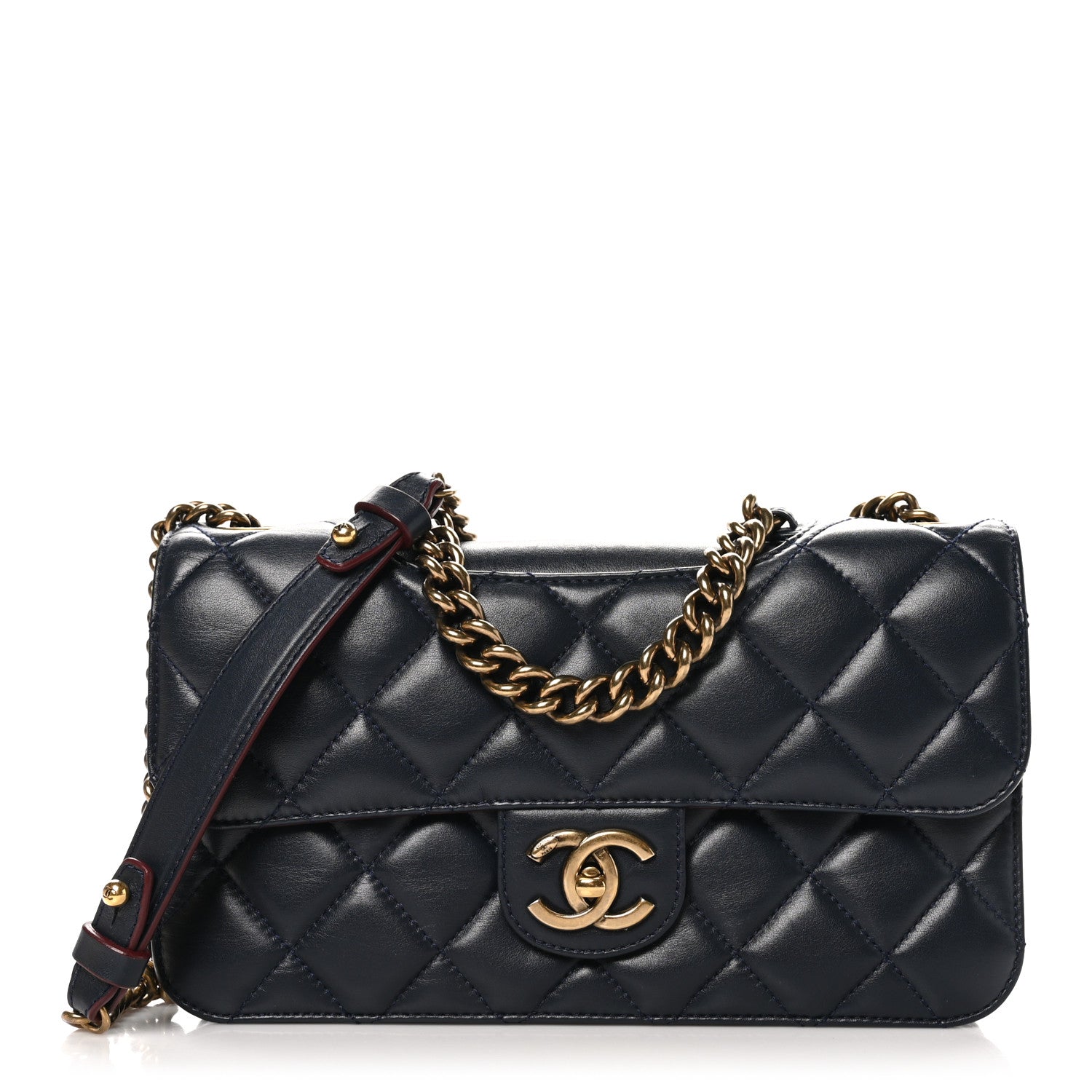 Chanel Lambskin Quilted Medium Perfect Edge Flap Navy 1 of 11