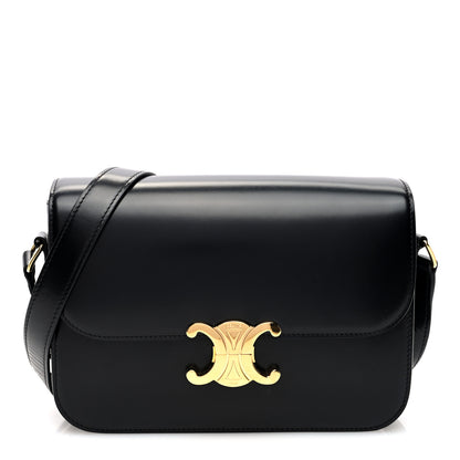Celine Shiny Calfskin Medium Triomphe Black 1 of 9