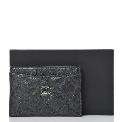Chanel Iridescent Caviar Quilted Card Holder Black 9 of 9