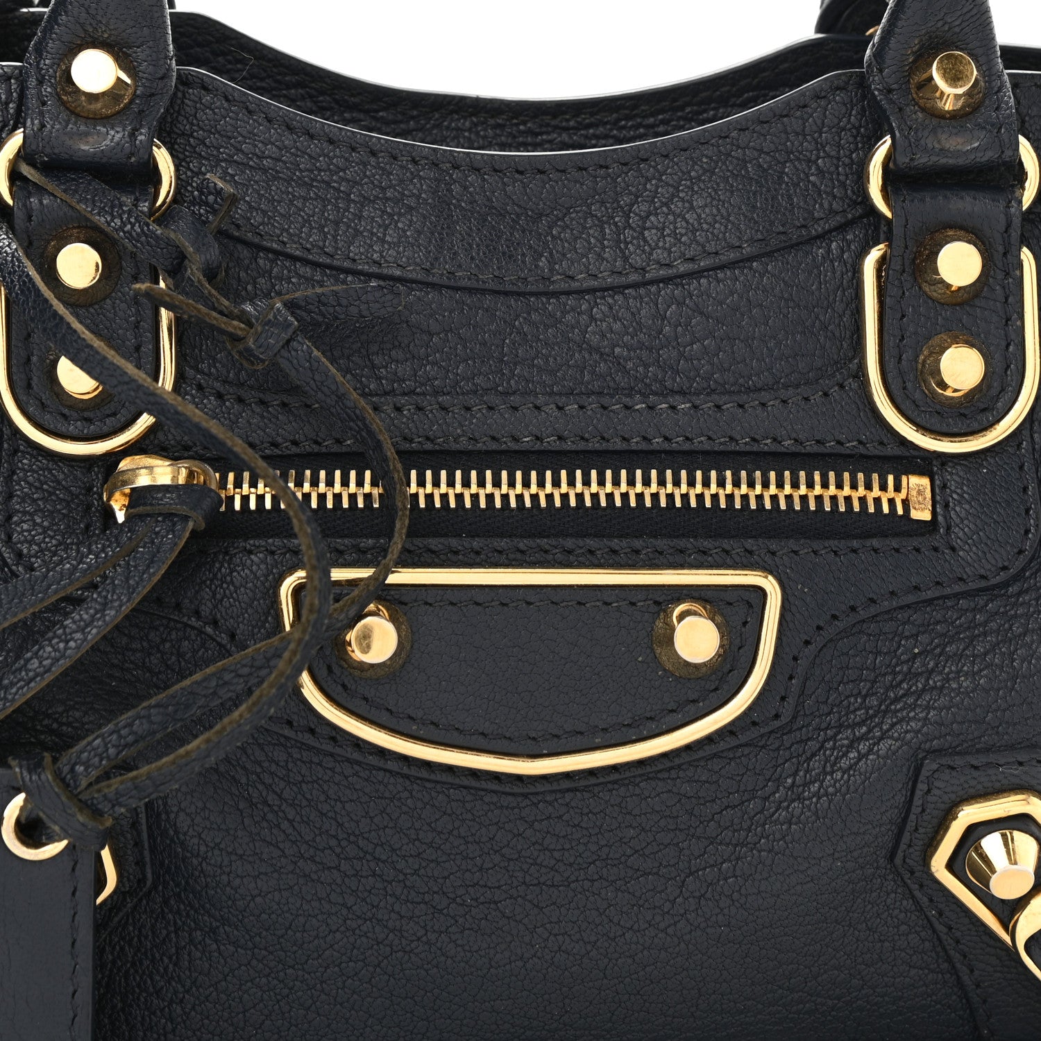 Balenciaga Chevre Gold Metallic Edge Hardware Mini City Bleu Nuit Dark Sea 8 of 12