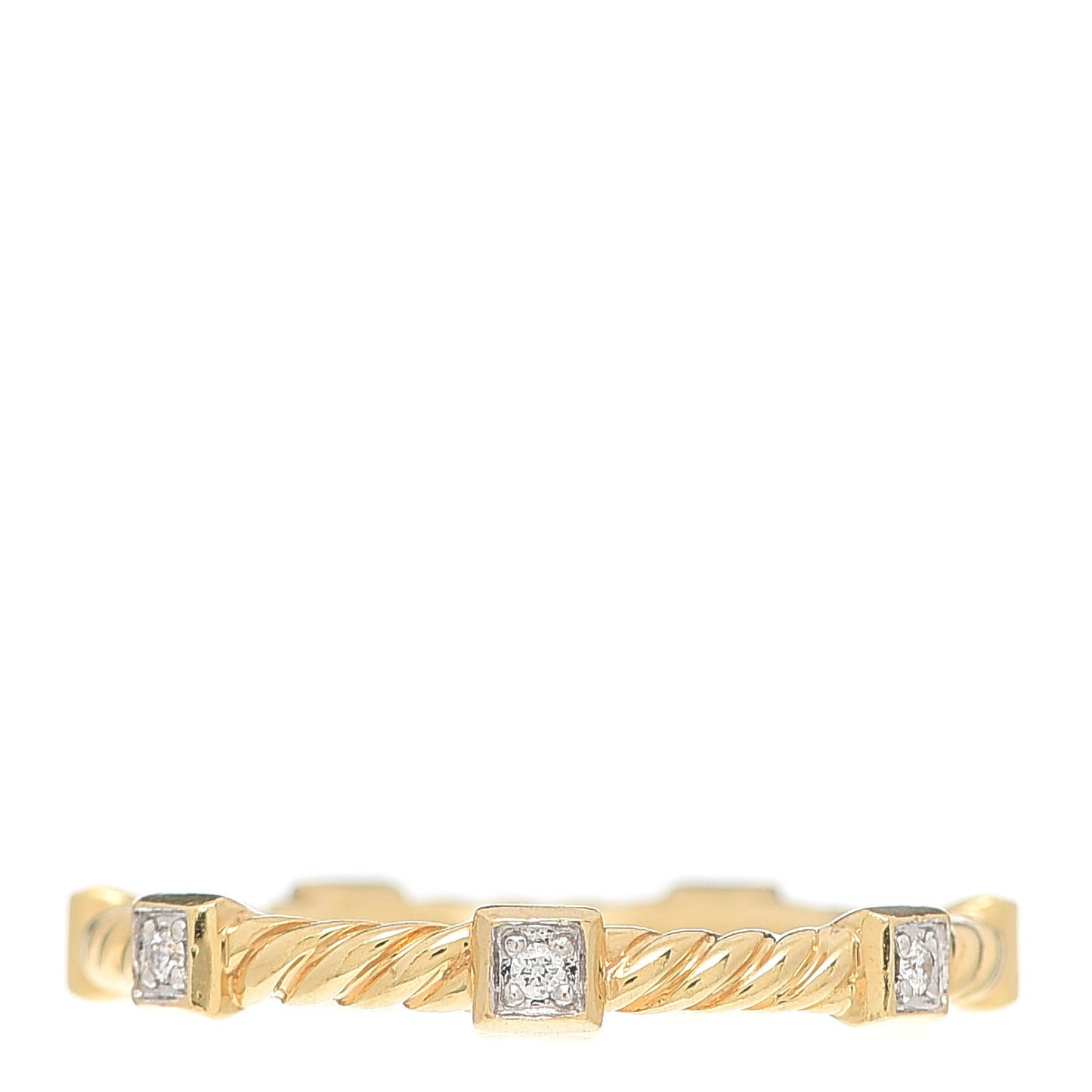 18K Yellow Gold Diamond Paveflex 2mm Stackable Band Ring 54 6.75