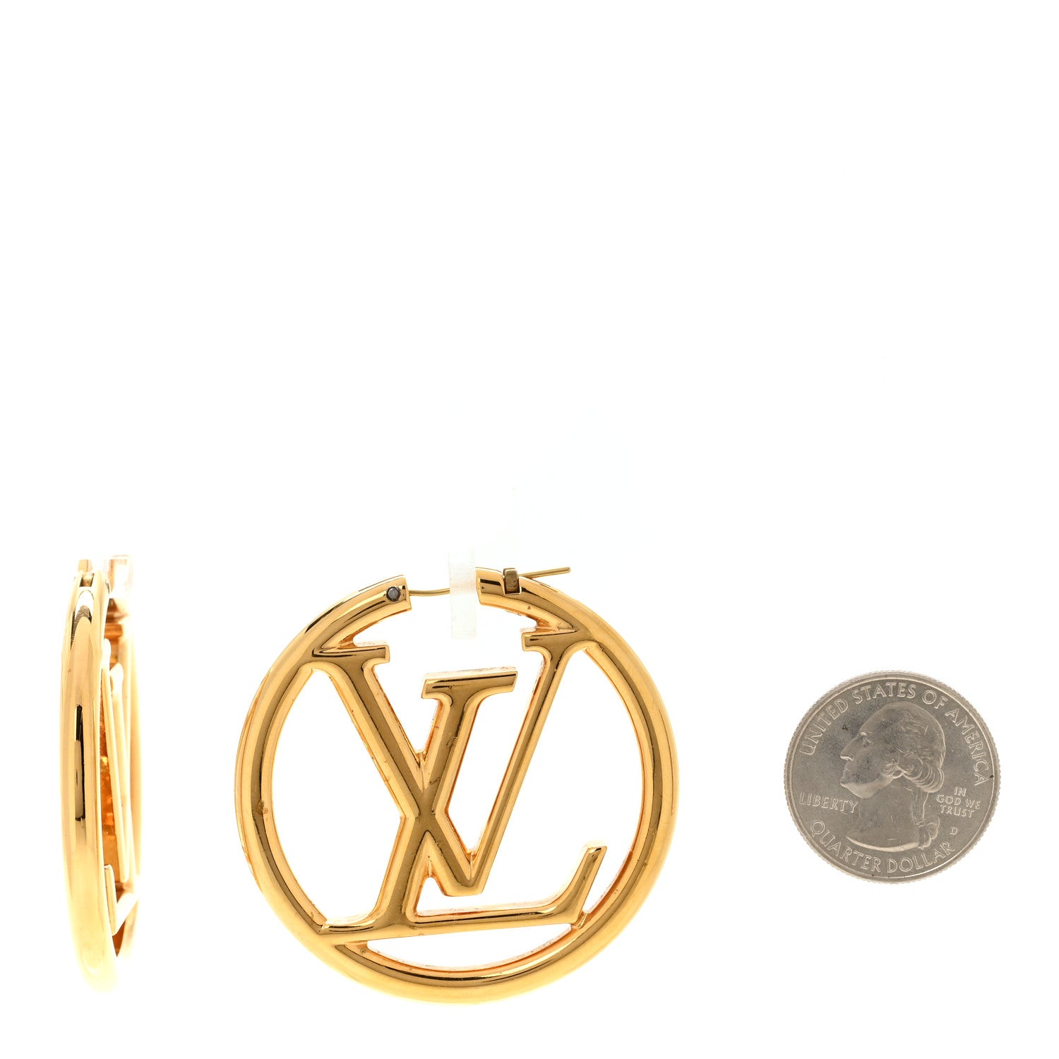 Louis Vuitton Metal Louise Hoop Earrings Gold 2 of 4