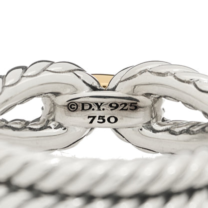 David Yurman Sterling Silver 18K Yellow Gold Cable Loop Ring 55 7.25 4 of 4