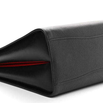 Prada Saffiano Cuir Calfskin Large Double Handle Bag Black 7 of 10