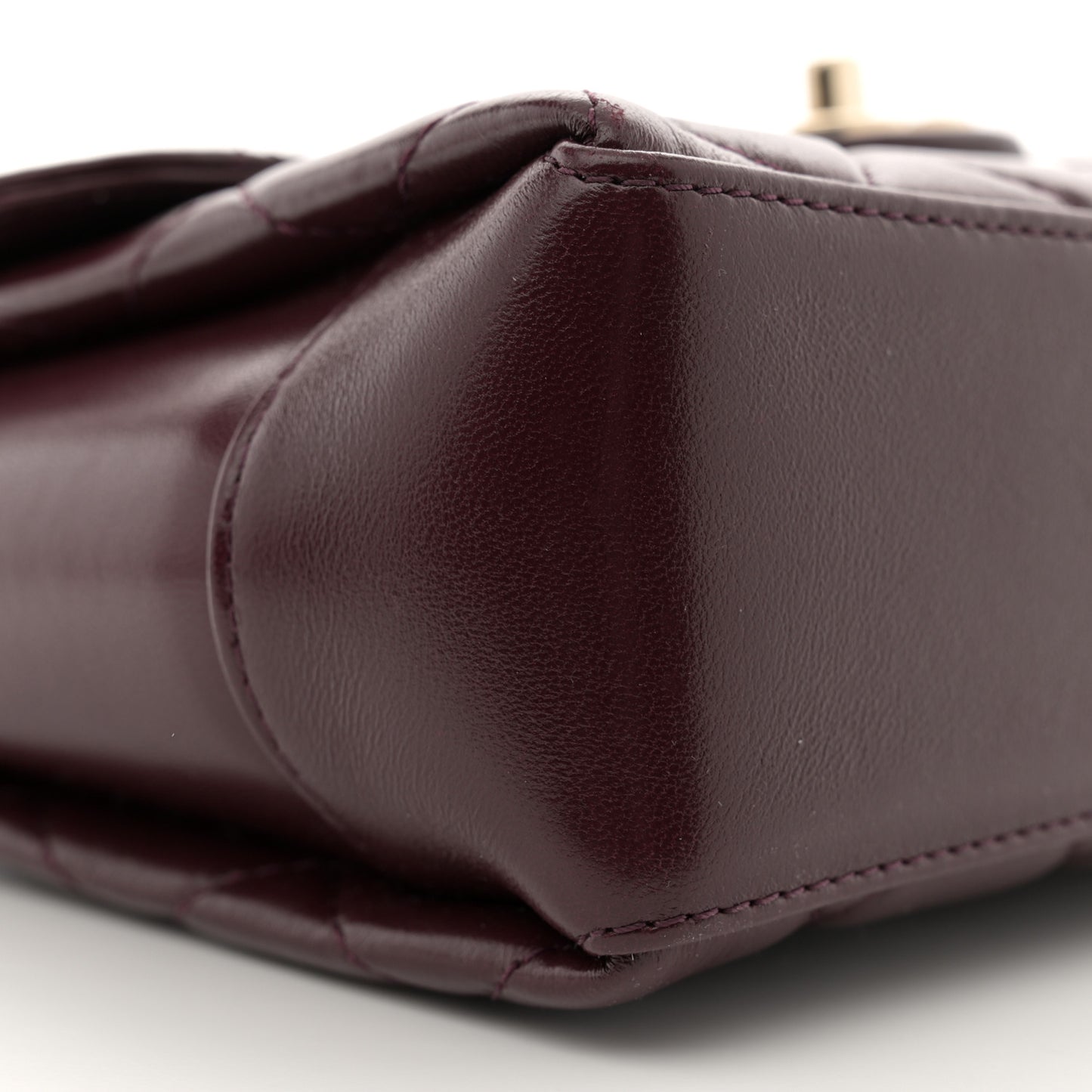 Lambskin CC Flap Top Handle Bag Burgundy