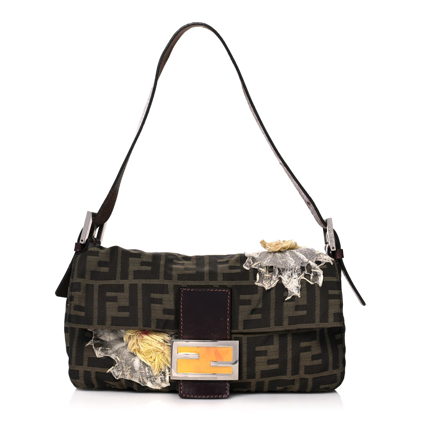 Zucca Flower Applique Baguette Tobacco