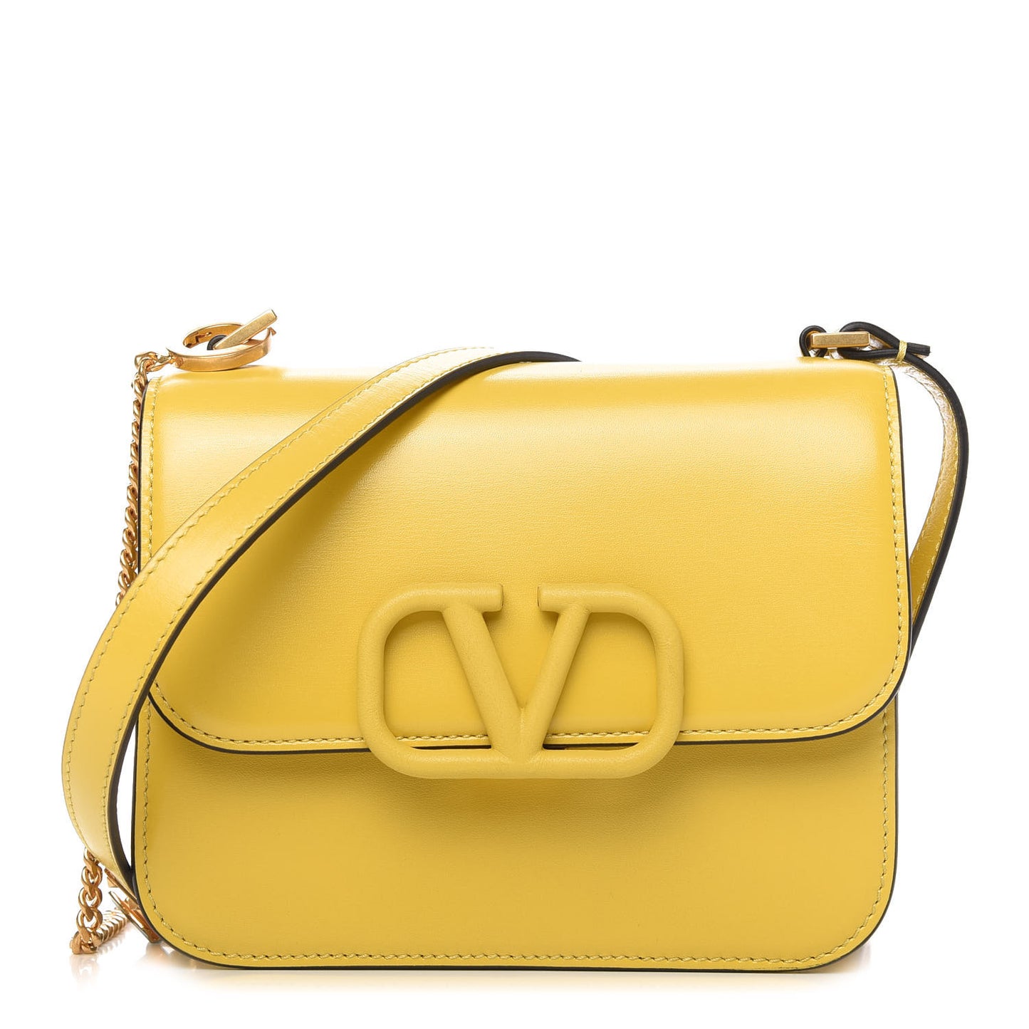 Smooth Calfskin Small VSling Shoulder Bag Senape
