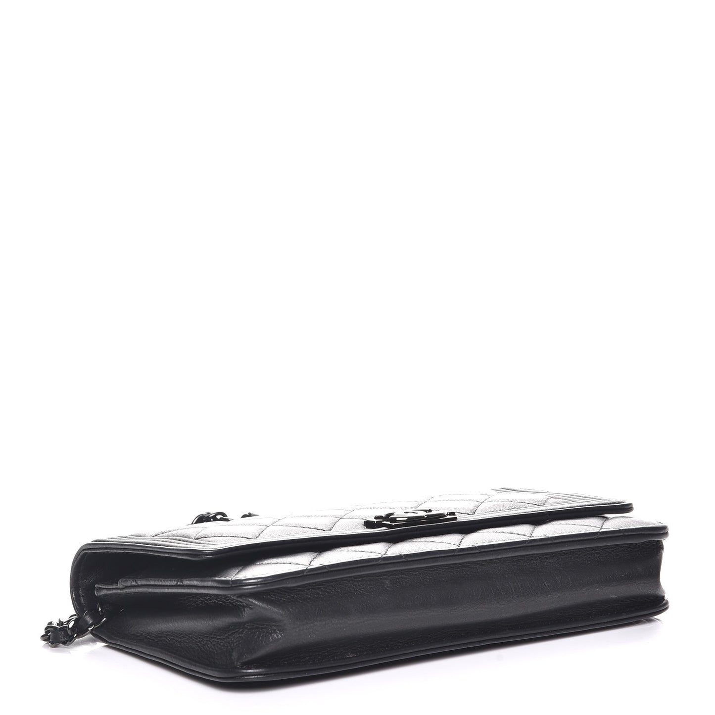 Lambskin Quilted Boy Wallet On Chain WOC So Black