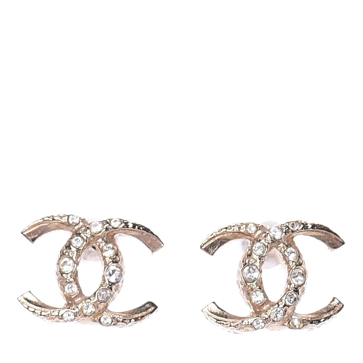 Chanel Crystal CC Earrings Gold 1 of 6
