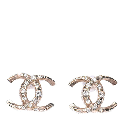 Chanel Crystal CC Earrings Gold 1 of 6
