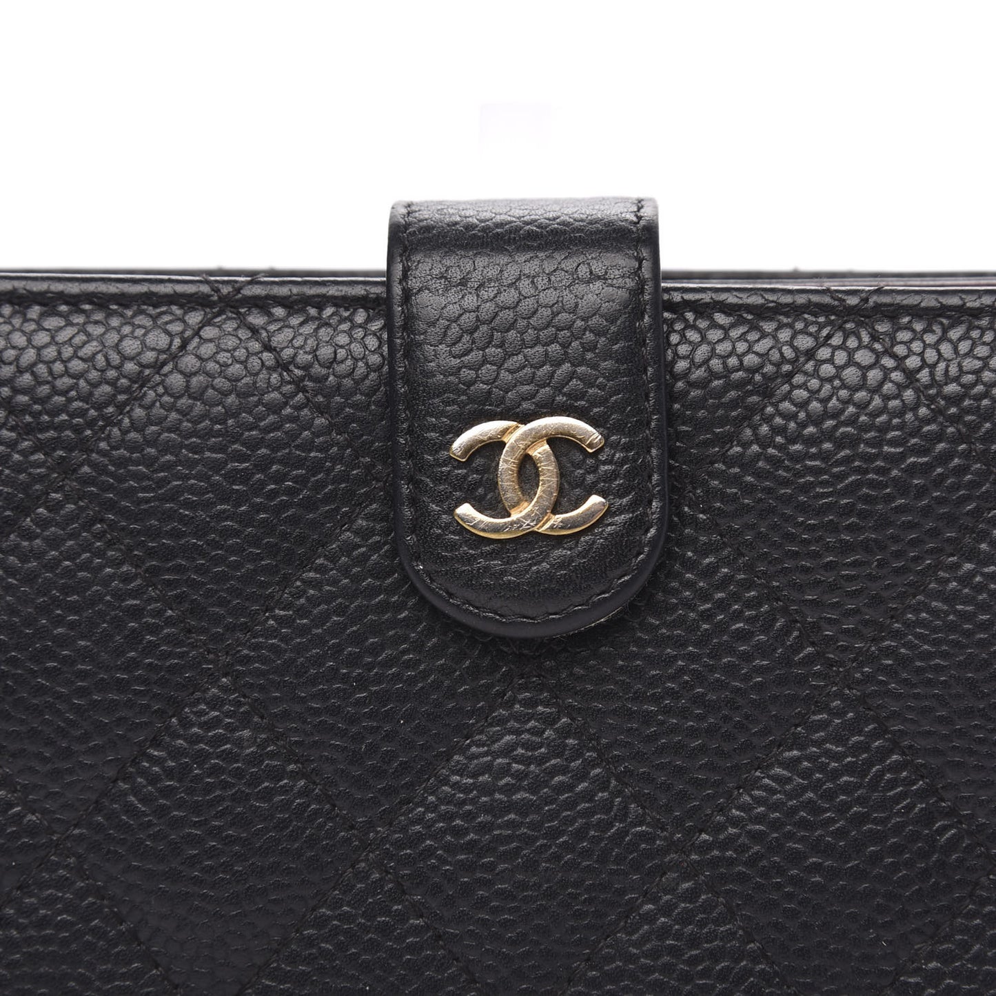 Caviar Quilted CC French Wallet Black