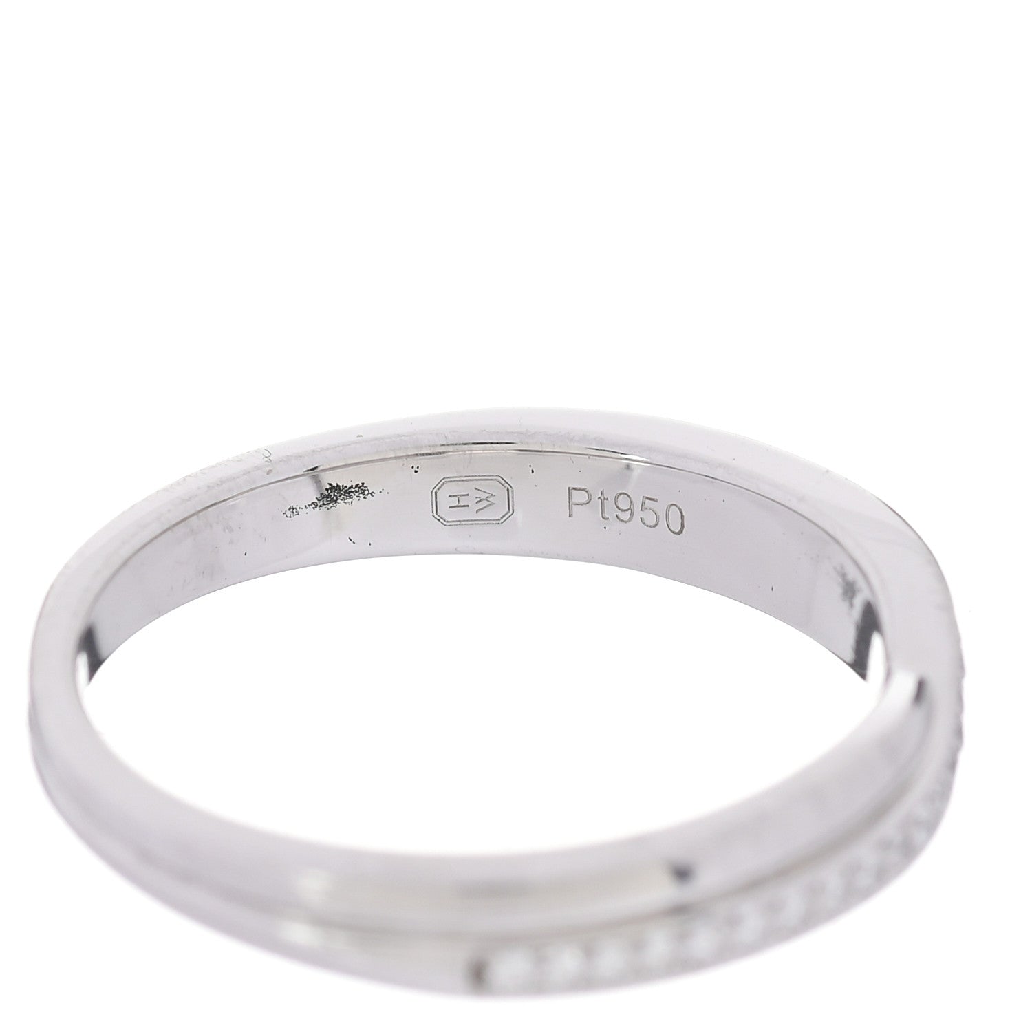 Harry Winston Platinum Diamond Tryst Single Row Wedding Band Ring 56 7.5 4 of 6