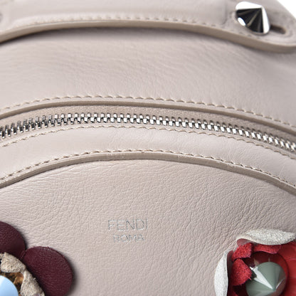 Fendi Vitello Dolce Flowerland Studded Mini Backpack Grigio Polvere Multicolor 14 of 15