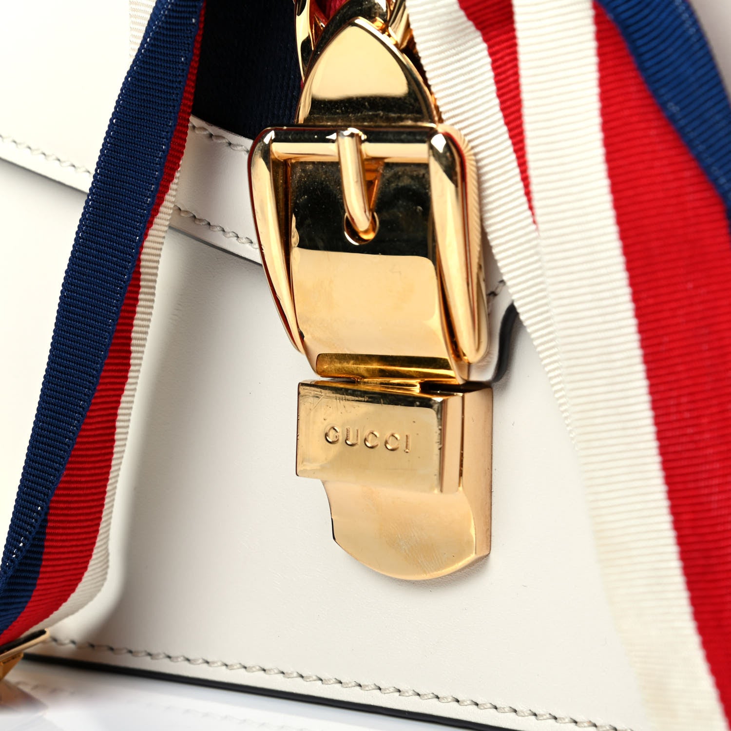 Gucci Calfskin Small Sylvie Shoulder Bag Off White 7 of 7