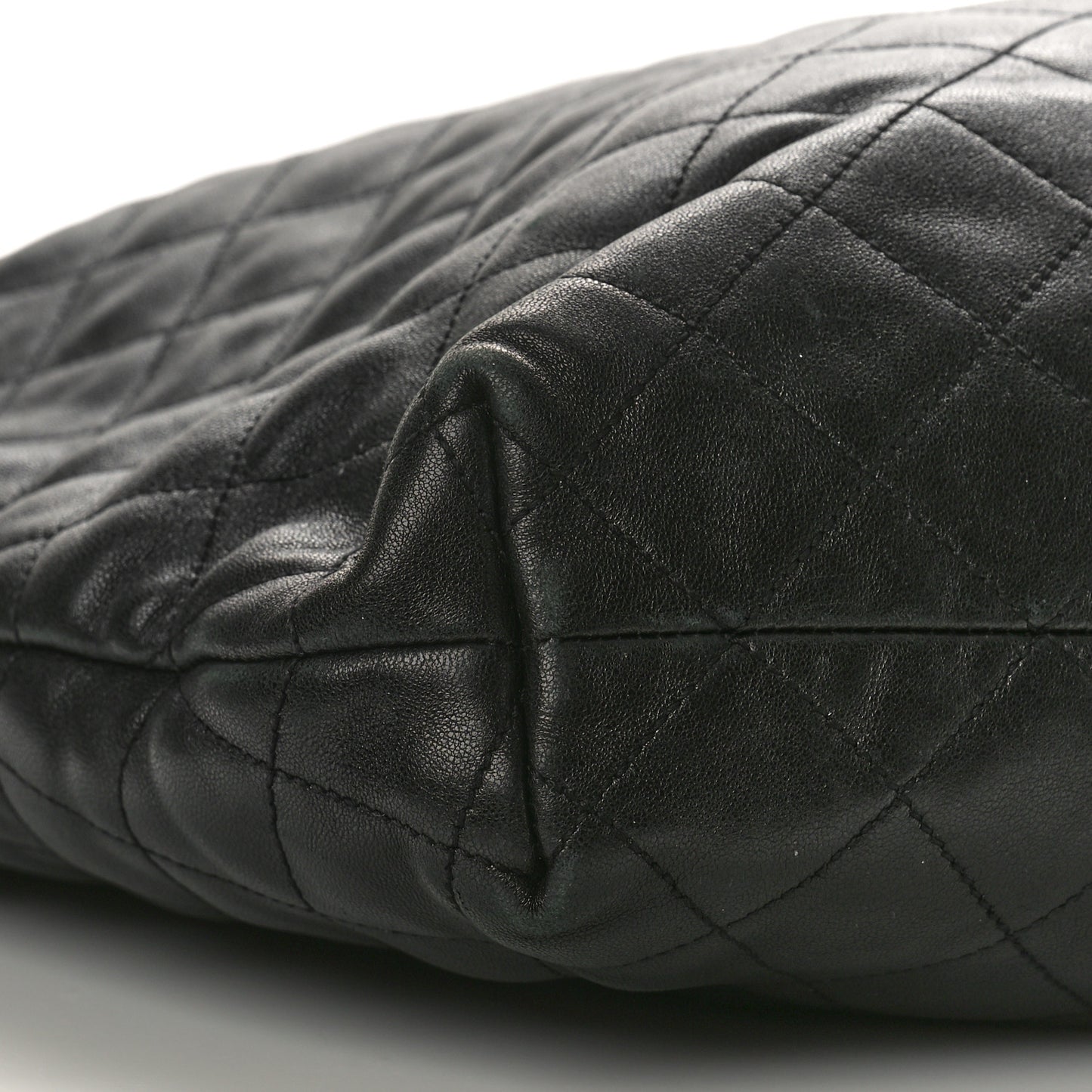 Lambskin Quilted Maxi Icare Shopping Tote Black