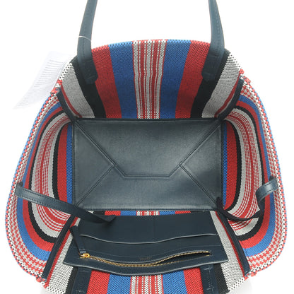 Celine Textile Striped Small Horizontal Cabas Phantom Navy Blue 5 of 7