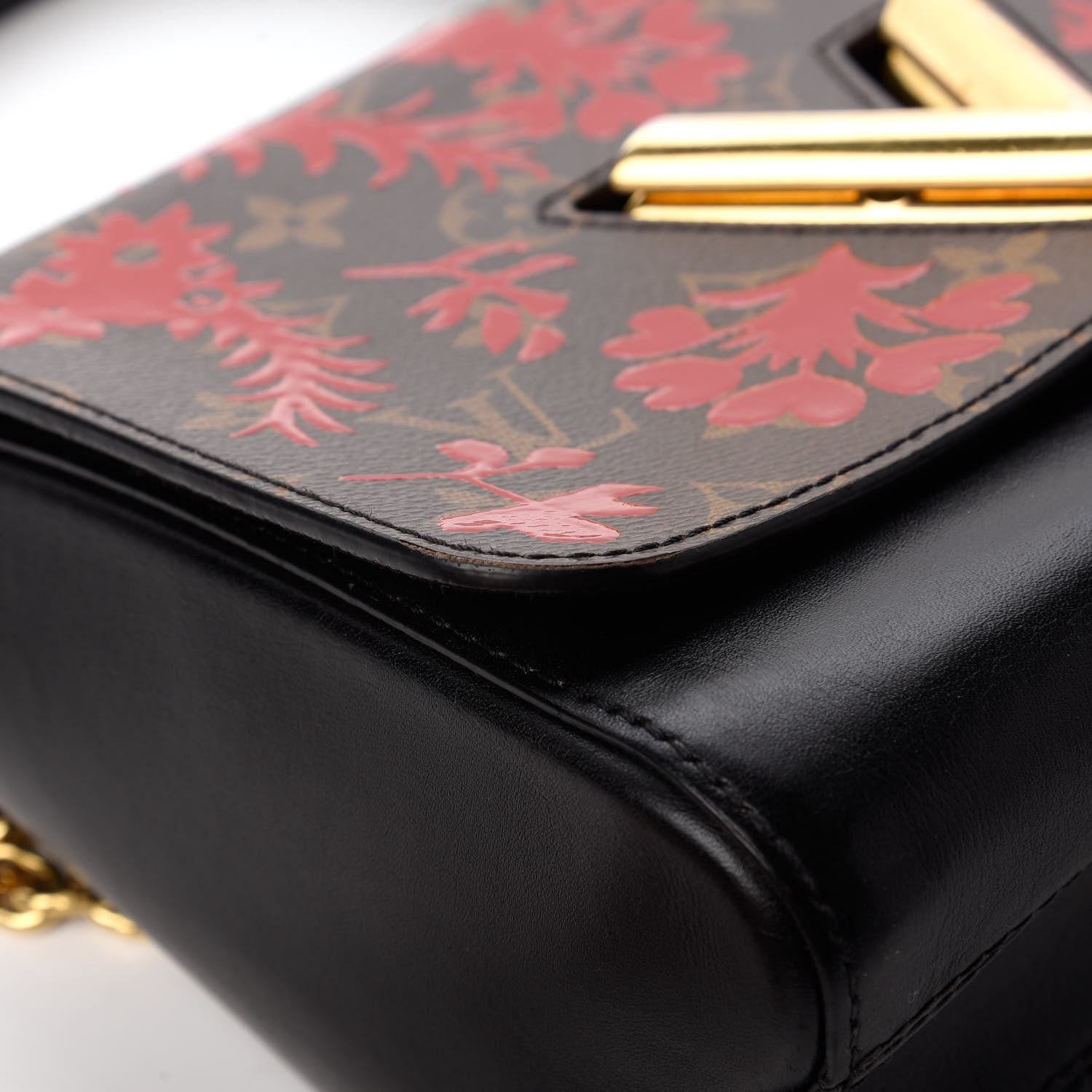 Louis Vuitton Calfskin Monogram Blossom Twist MM Rouge 11 of 11
