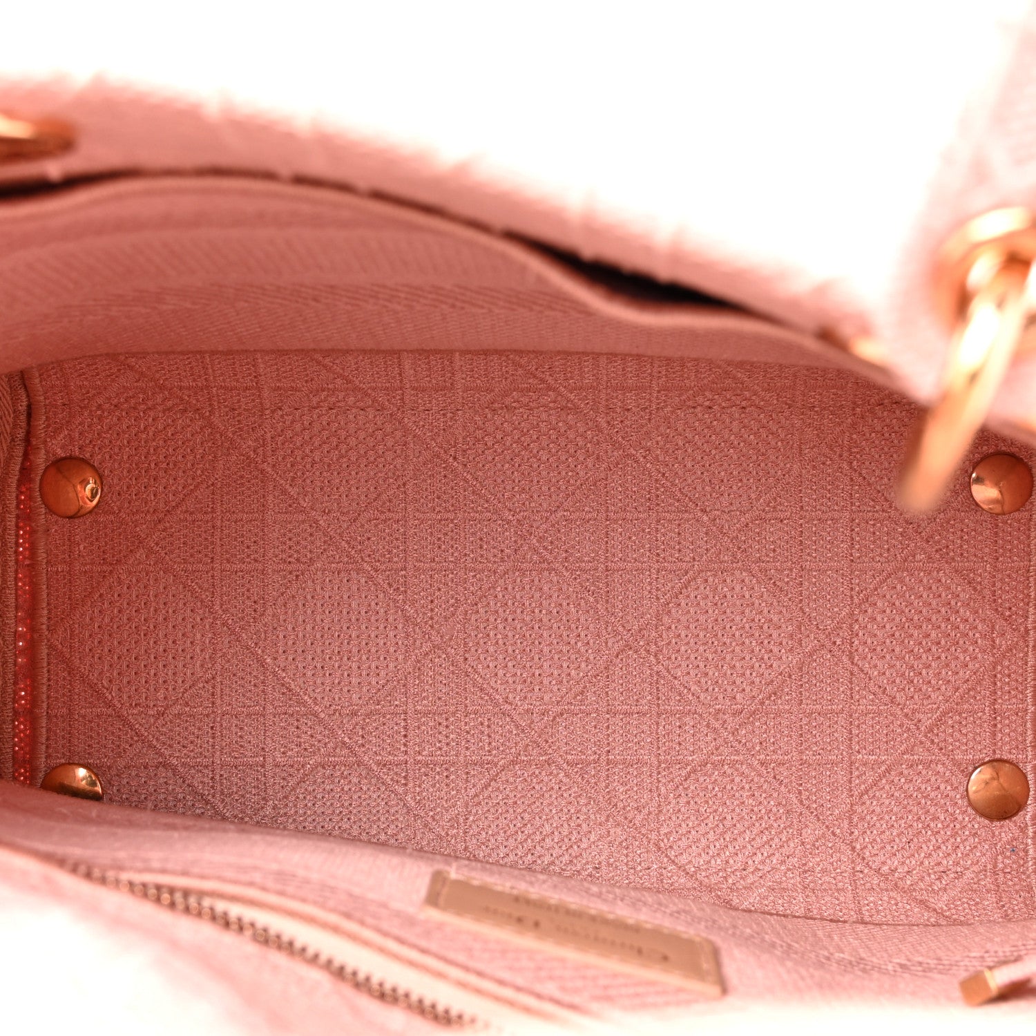 Christian Dior Canvas Embroidered Medium Lady D-Lite Bois De Rose 5 of 10