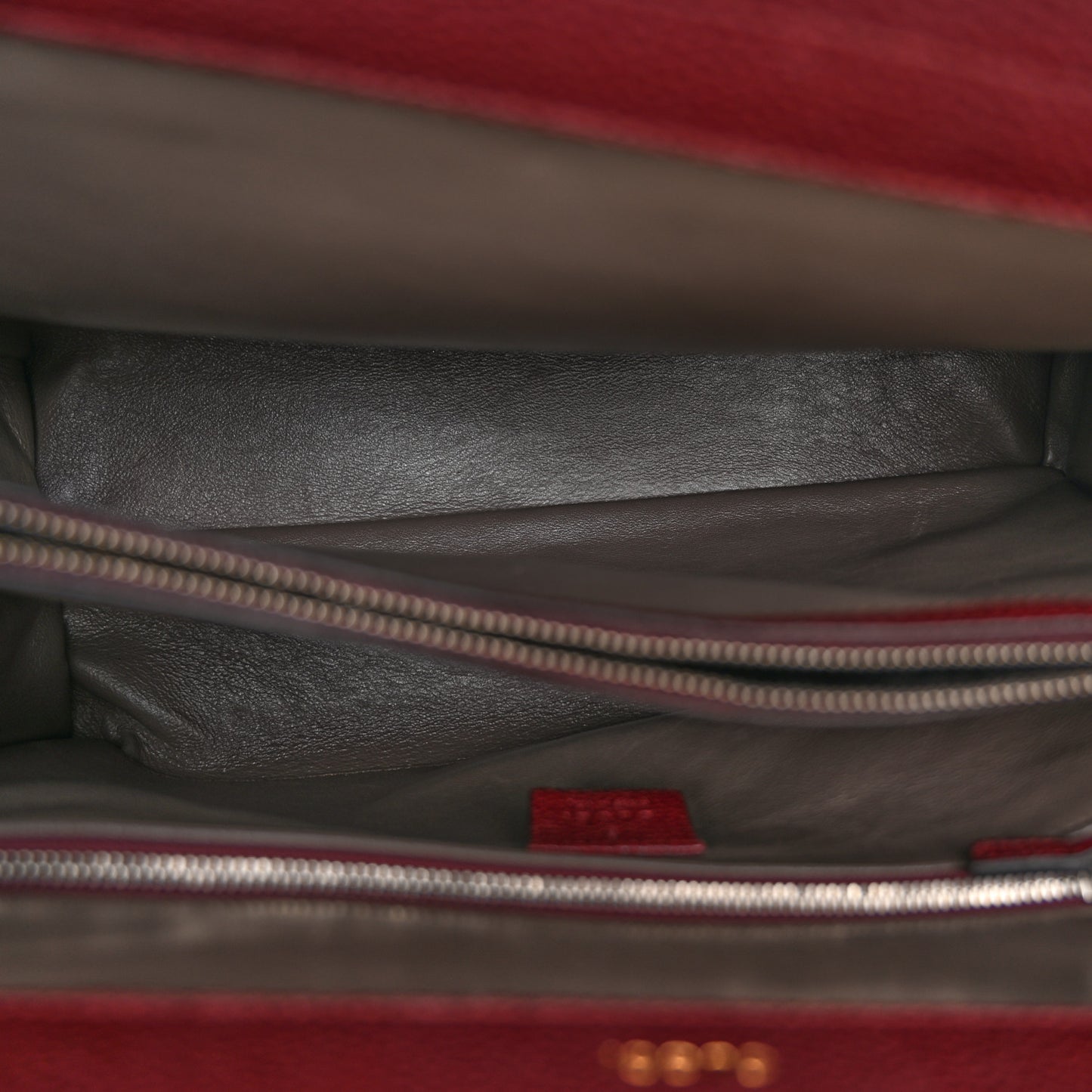 Grainy Calfskin Medium Zumi Top Handle Bag Vintage Bordeaux