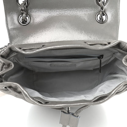 Chanel Metallic Iridescent Calfskin Chevron Quilted Small Urban Spirit Backpack Silver 4 of 8