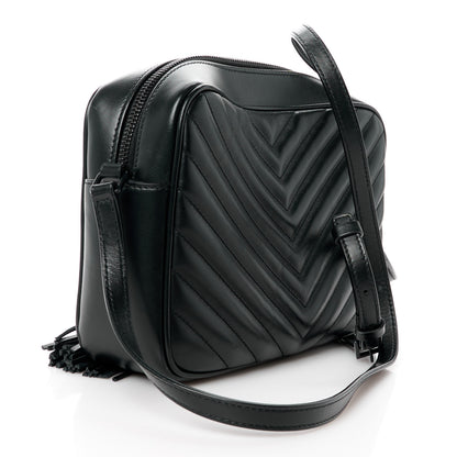 Saint Laurent Calfskin Matelasse Monogram Monochrome Lou Camera Bag Black 3 of 11