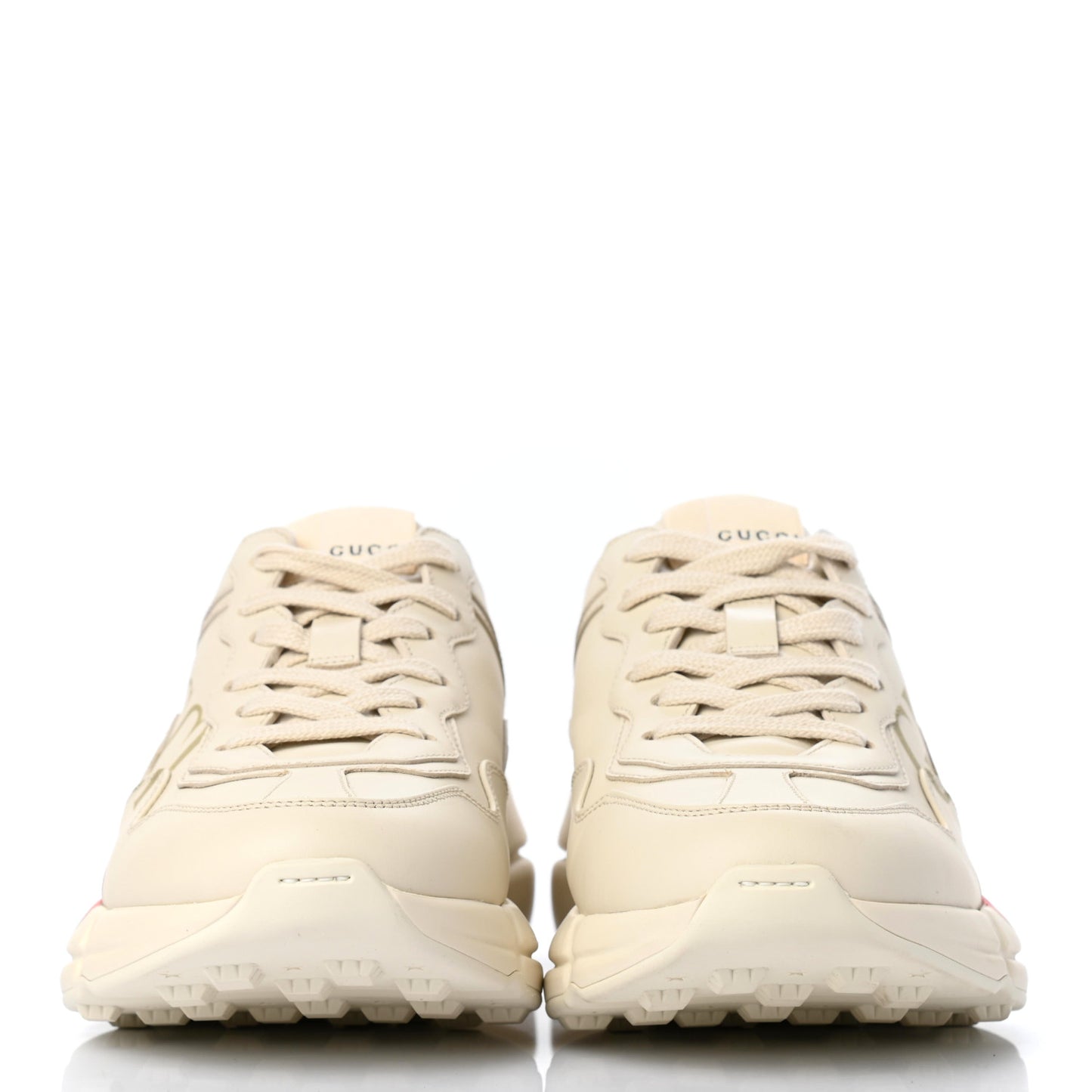 Calfskin Logo Womens Rhyton Sneakers 37.5 Ivory