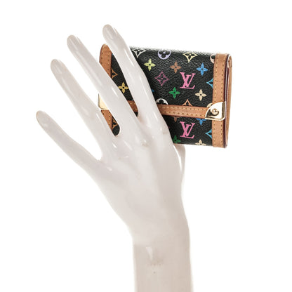 Louis Vuitton Monogram Multicolor Porte-Monnaie Plat Coin Purse Black 2 of 6