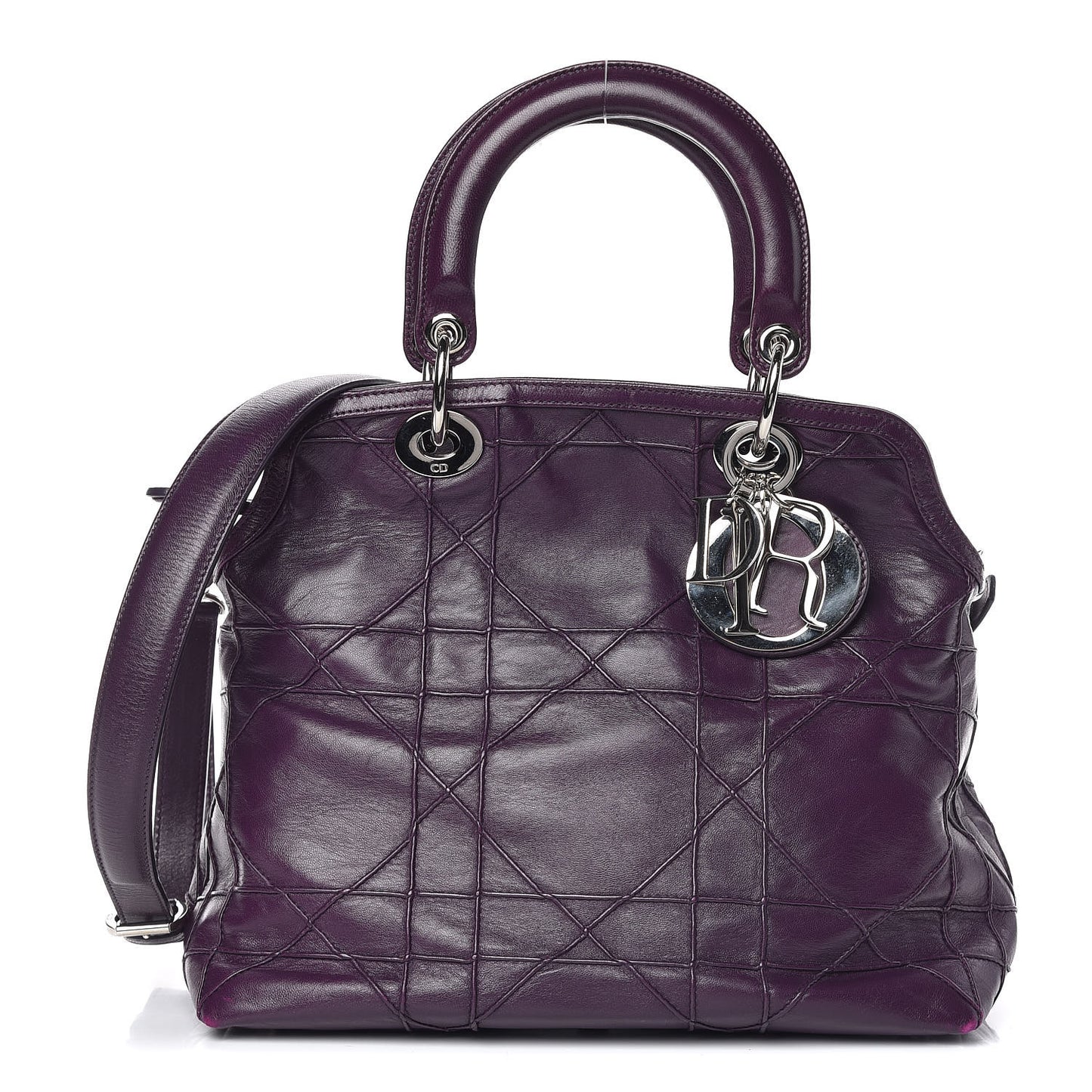 Lambskin Cannage Medium Granville Tote Purple