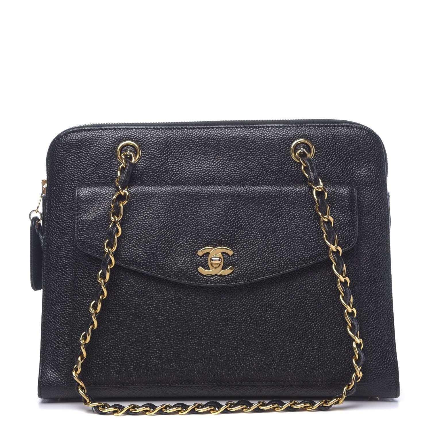 Chanel Caviar Flap Shoulder Bag Black 1 of 10